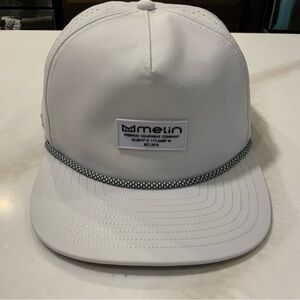 Melin Men's White Rope-Trim Snapback Hat